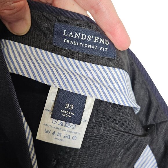 Lands End Traditional‎ Fit Mens Navy Dress Pants Size 33 Work Interview Casual - Picture 3 of 11